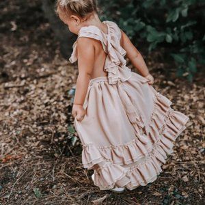 Baileys Blossoms NELLIE CHAMPAGNE RUFFLE MAXI DRESS